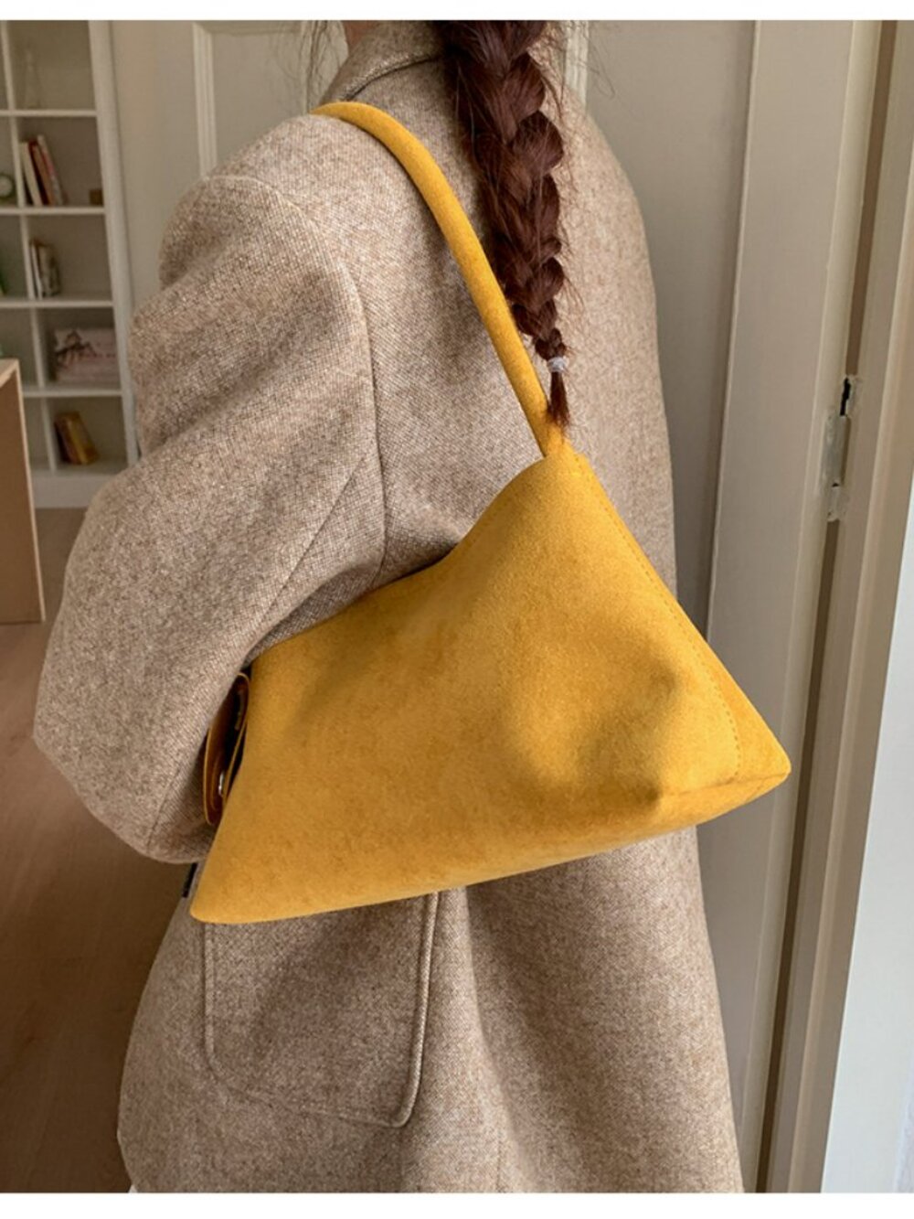 Minimalist Hobo Shoulder Bag | Everyday Faux Leather Tote - Picture 15 of 16